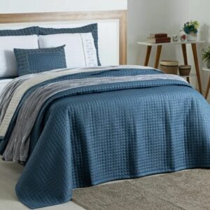Cobre Leito Cama King Bordado - 4 peças